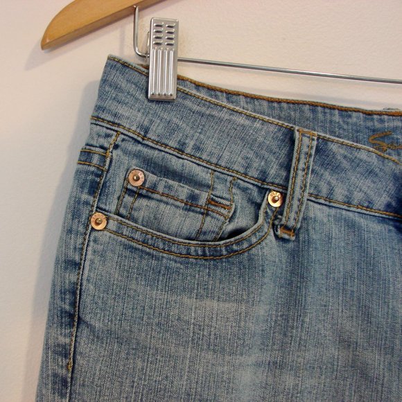 Seven 7 Cropped Ankle Jeans Bootcut Stretch Light Wash Size 28 - Picture 5 of 12